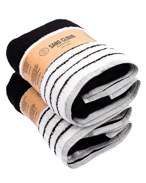 Micro Stripe Bath Bundle - 2 Pack - Black | Sand Cloud