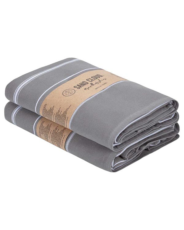 Classic Fringeless XL Bath Bundle - Grey - 2 Pack | Sand Cloud
