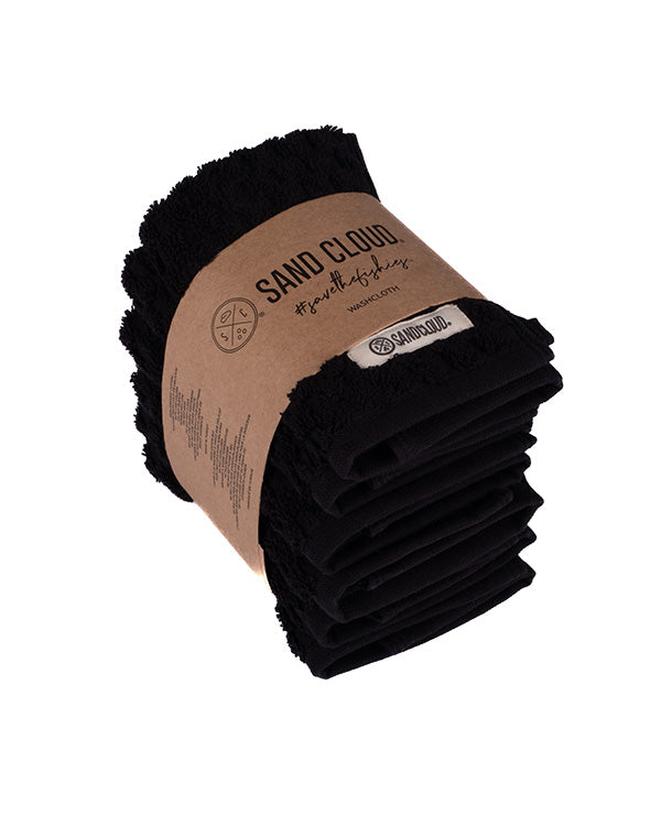 Atom Washcloth Bath Bundle - Black - 6 Pack | Sand Cloud