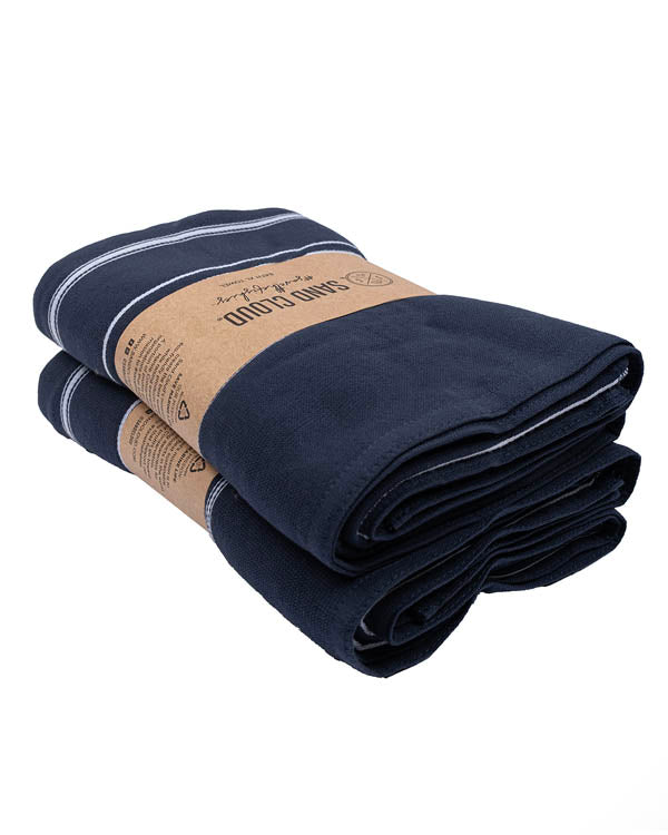 Classic Fringeless XL Bath Bundle 2 Pack - Navy | Sand Cloud
