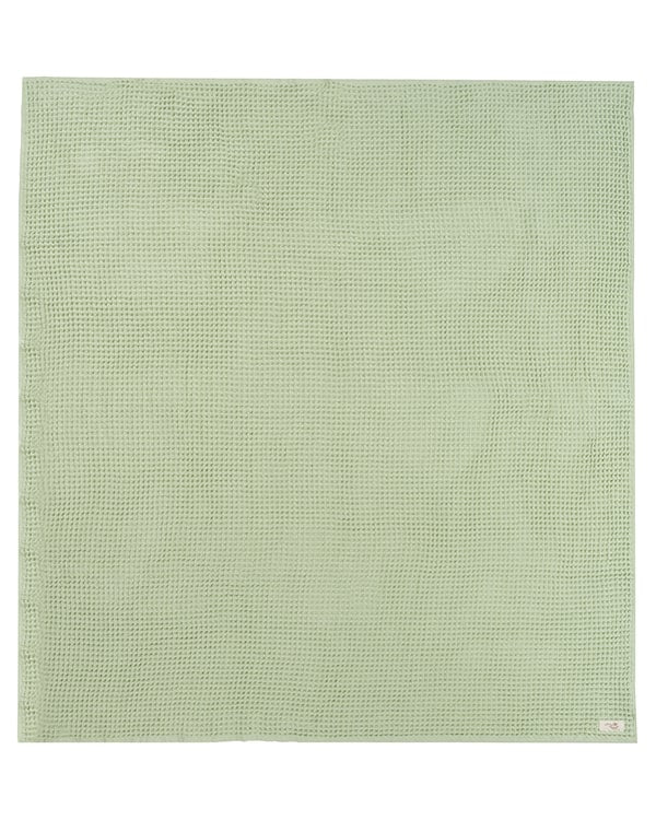 Alternative view of Little Fishies Waffle Blanket - Sage | Sand Cloud