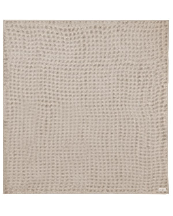 Alternative view of Little Fishies Waffle Blanket - Warm Taupe | Sand Cloud