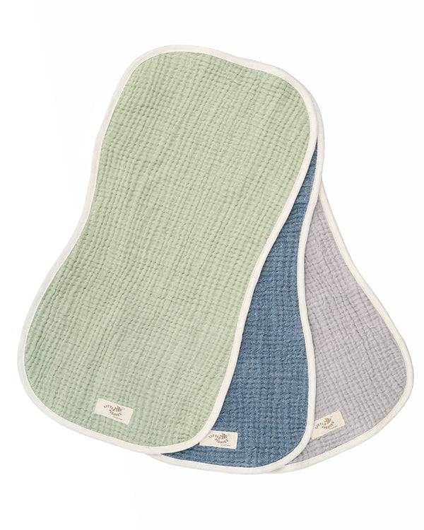 Little Fishies Gauze Burping Cloth Bundle - 3 Pack - Sage / Grey / Navy | Sand Cloud