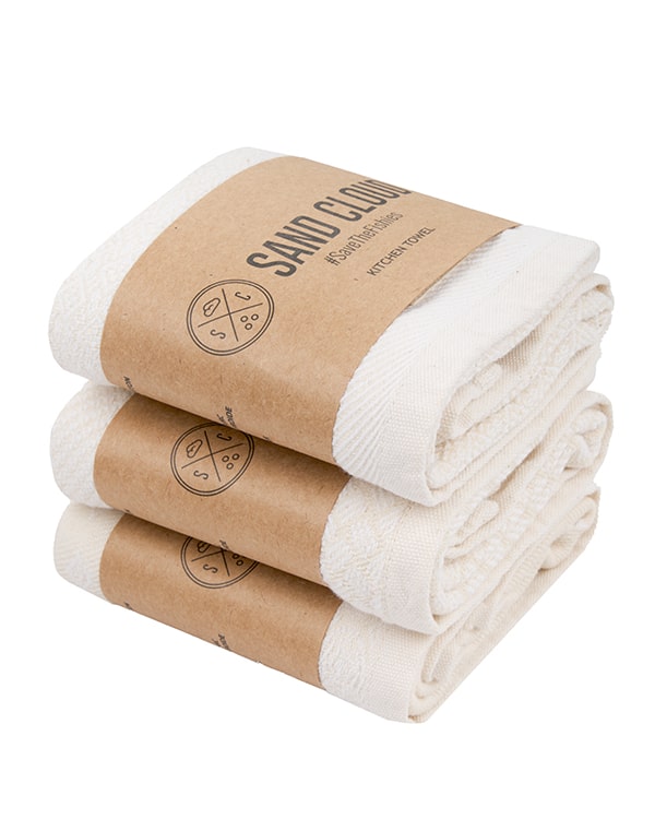 Alternative view of Cyperus Kitchen Towel Bundle Natural - Assorted 3 Pack | Sand Cloud