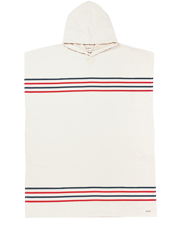 Border Classic Stripe Poncho - Red / Navy | Sand Cloud