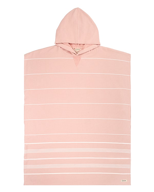 Classic Stripe Hooded Poncho - Misty Rose | Sand Cloud