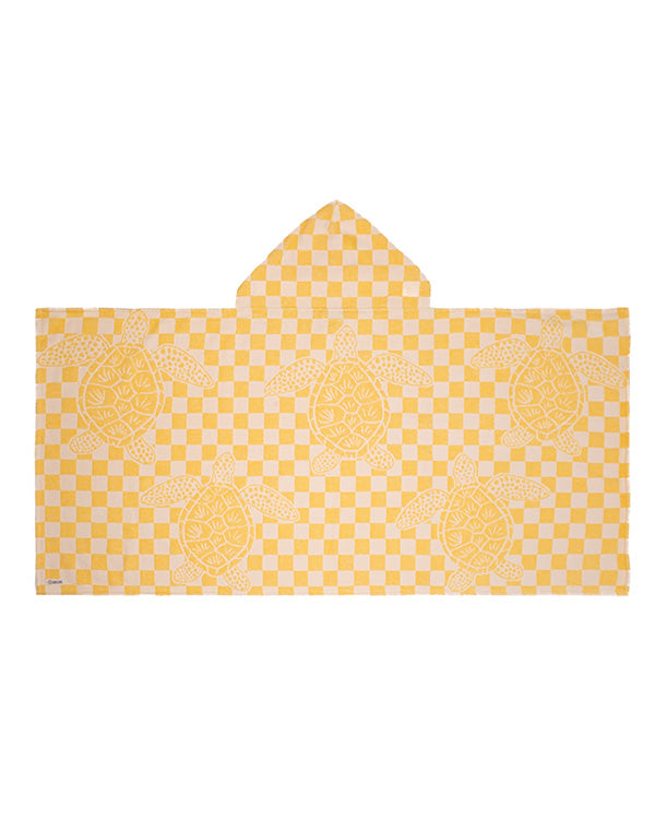 Alternative view of Checker Turtle Hooded Kids Bath Towel | Sand Cloud