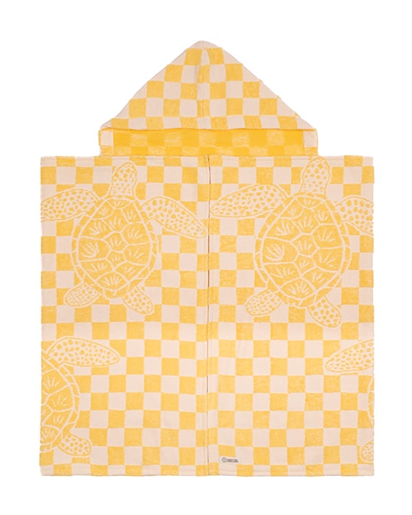 Checker Turtle Hooded Kids Bath Towel | Sand Cloud