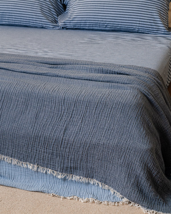 Alternative view of Senna Melange PARTY BLANKET Indigo - King | Sand Cloud